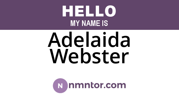 Adelaida Webster