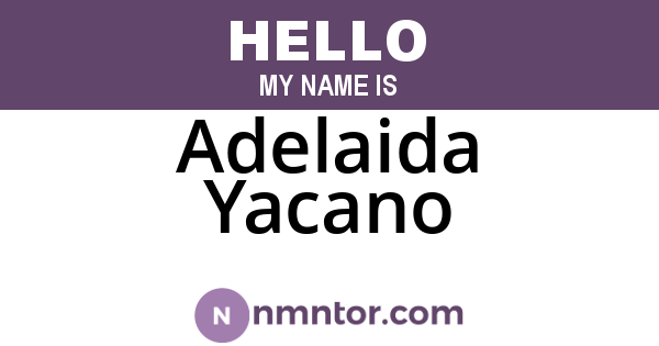 Adelaida Yacano