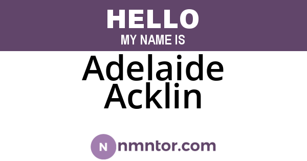 Adelaide Acklin