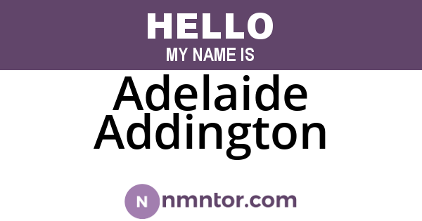 Adelaide Addington