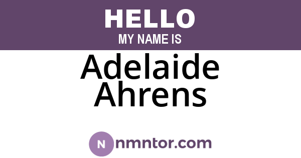 Adelaide Ahrens