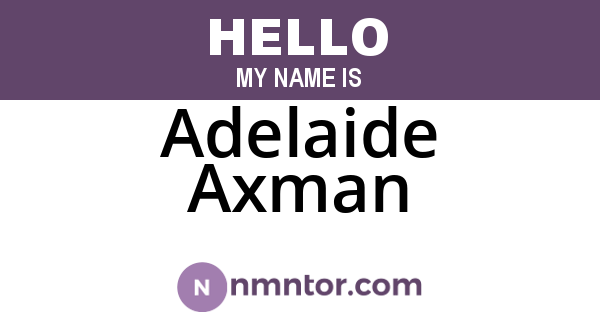 Adelaide Axman