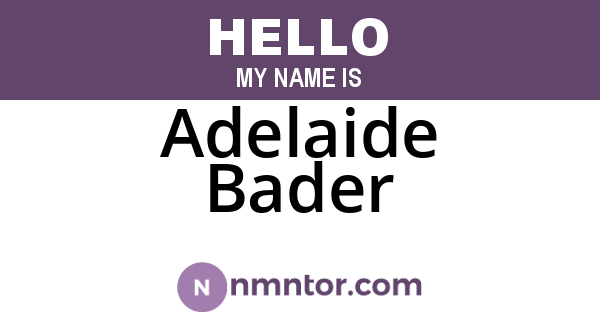 Adelaide Bader