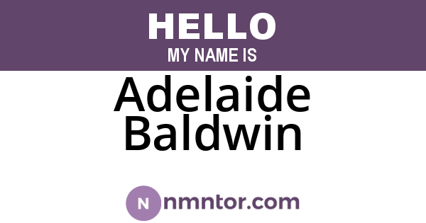 Adelaide Baldwin