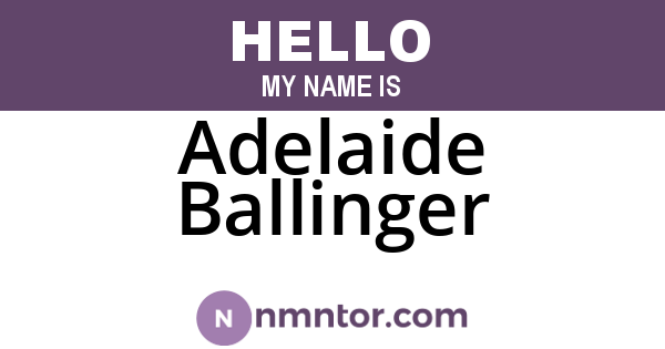 Adelaide Ballinger
