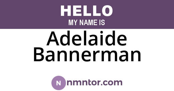Adelaide Bannerman