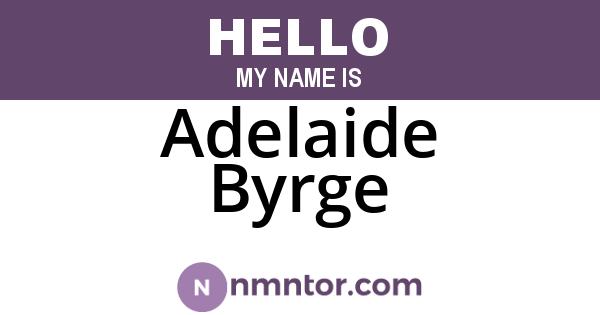 Adelaide Byrge