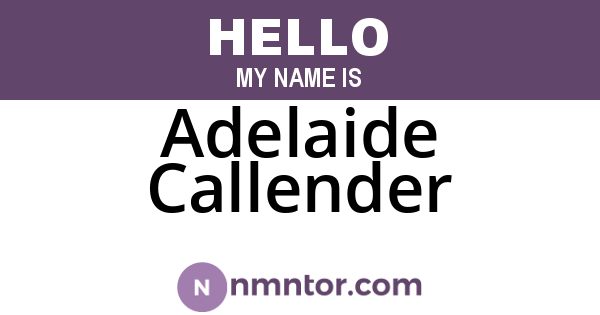 Adelaide Callender
