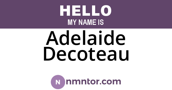 Adelaide Decoteau