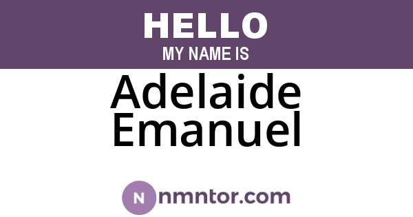 Adelaide Emanuel