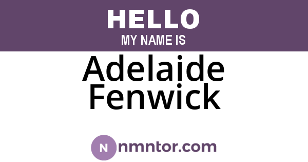 Adelaide Fenwick