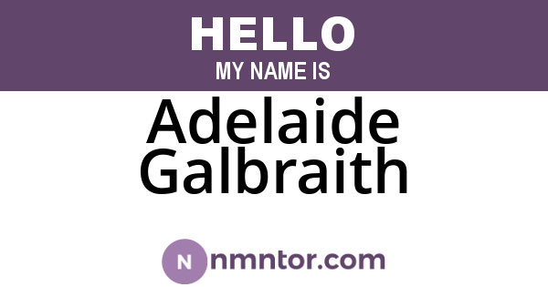 Adelaide Galbraith