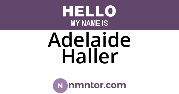 Adelaide Haller