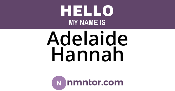 Adelaide Hannah