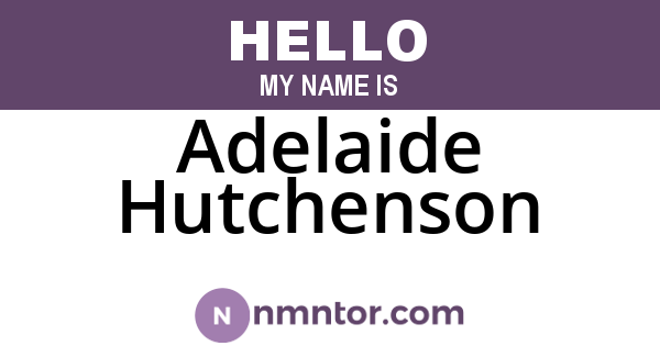 Adelaide Hutchenson