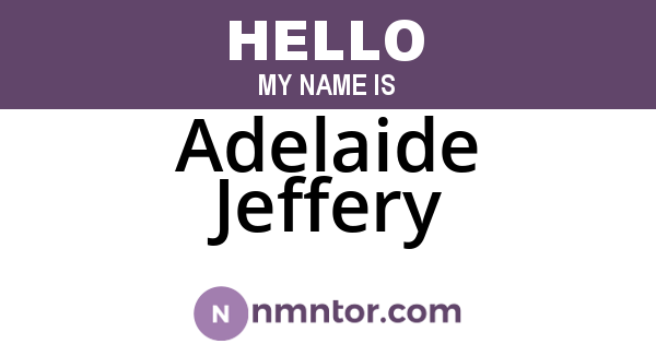 Adelaide Jeffery