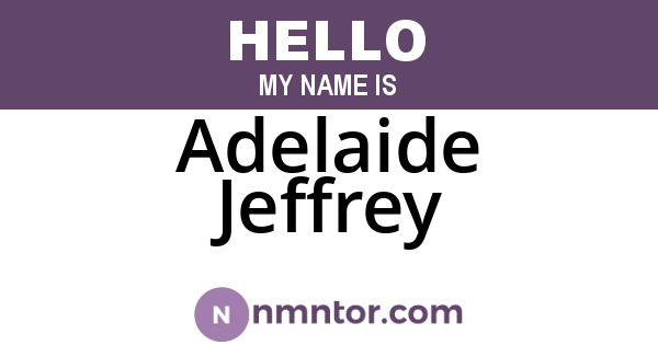 Adelaide Jeffrey