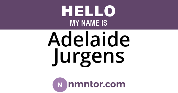 Adelaide Jurgens