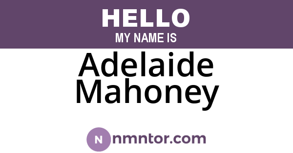 Adelaide Mahoney