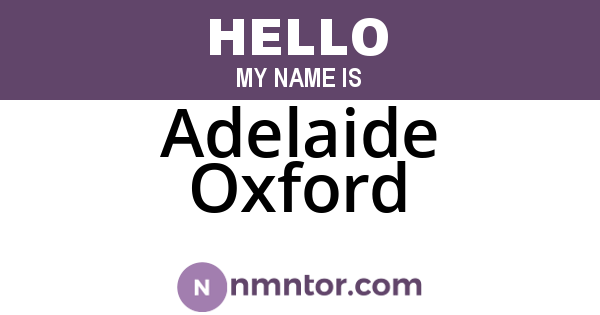 Adelaide Oxford