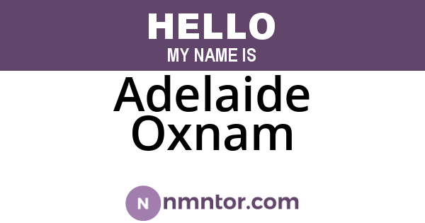 Adelaide Oxnam