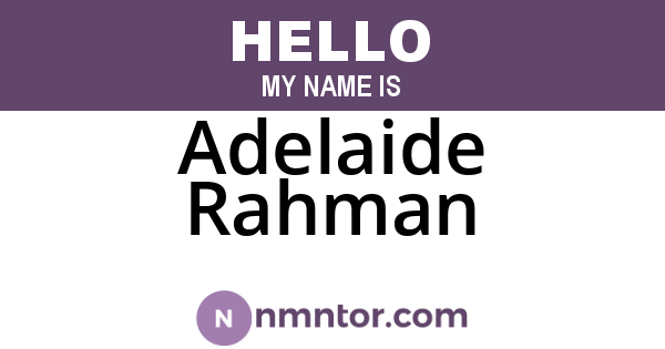 Adelaide Rahman