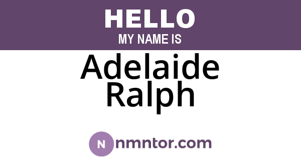 Adelaide Ralph