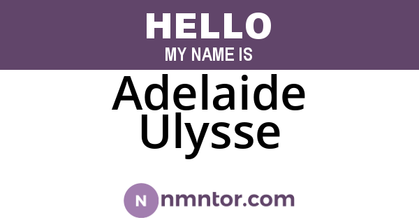 Adelaide Ulysse