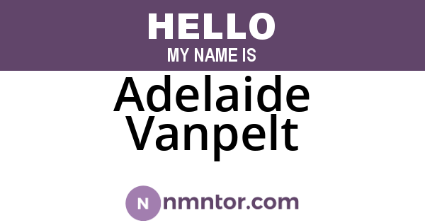 Adelaide Vanpelt