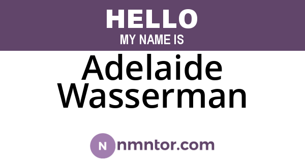 Adelaide Wasserman