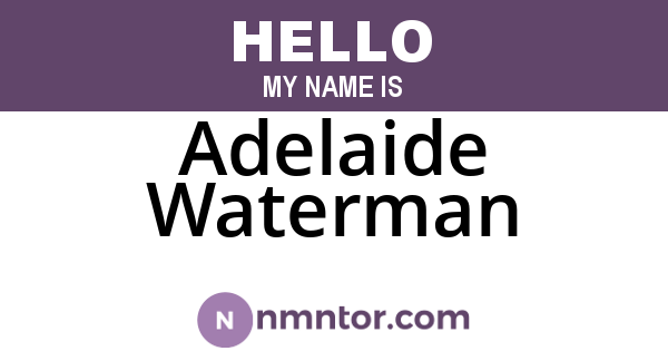 Adelaide Waterman