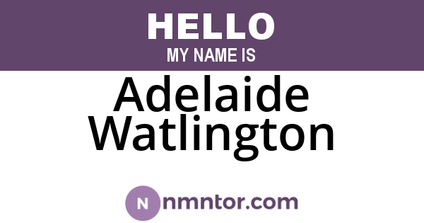 Adelaide Watlington