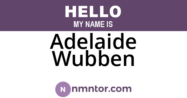 Adelaide Wubben