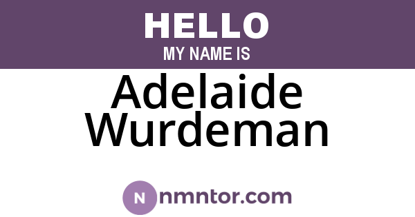 Adelaide Wurdeman