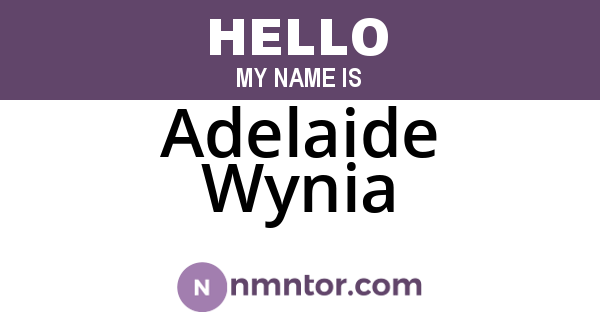 Adelaide Wynia