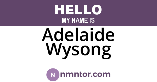 Adelaide Wysong
