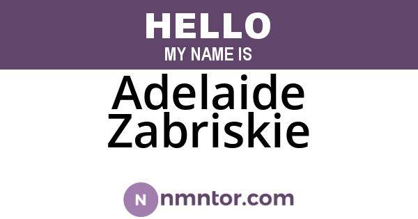 Adelaide Zabriskie