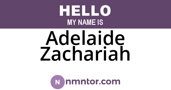 Adelaide Zachariah