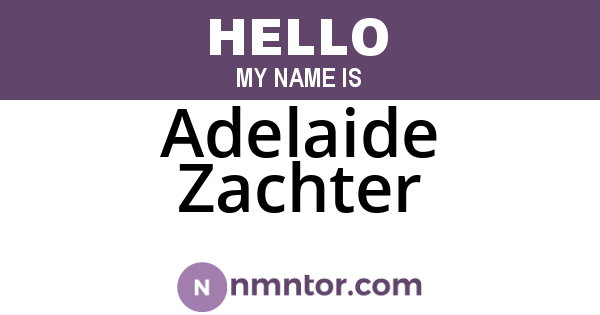 Adelaide Zachter