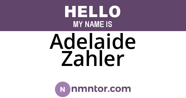 Adelaide Zahler