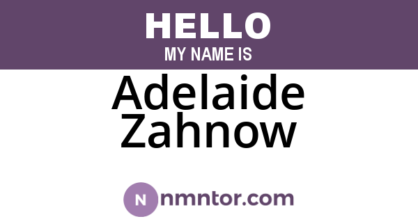 Adelaide Zahnow