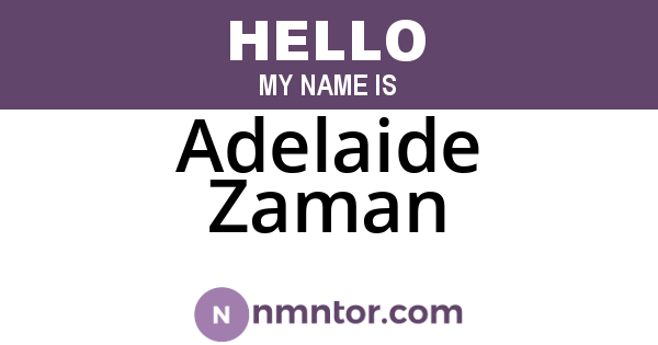 Adelaide Zaman