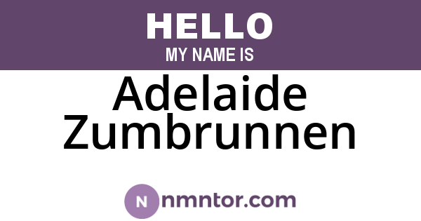 Adelaide Zumbrunnen