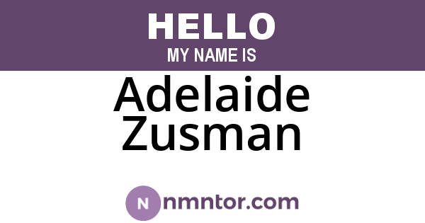 Adelaide Zusman
