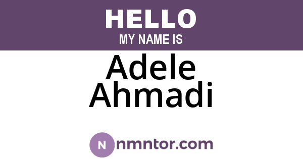 Adele Ahmadi