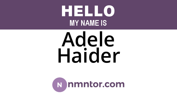 Adele Haider