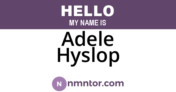 Adele Hyslop