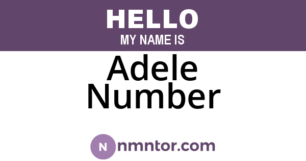 Adele Number