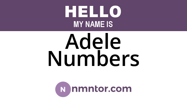 Adele Numbers