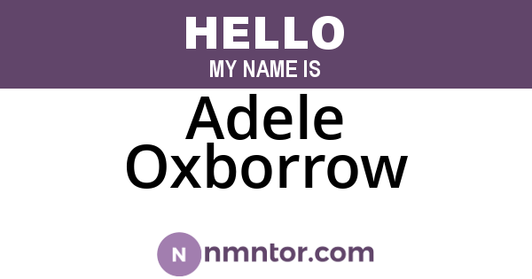 Adele Oxborrow
